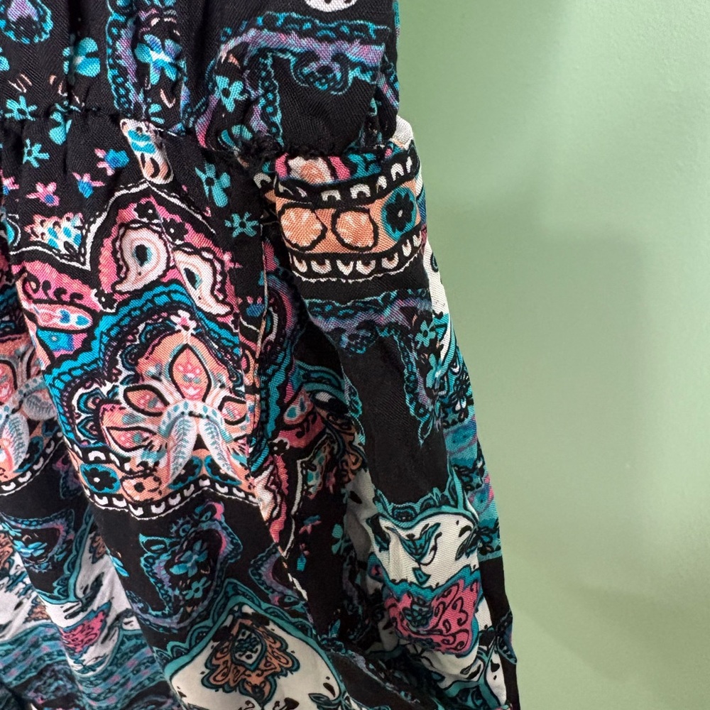 Bohemian Teal & Black Printed Jumpsuit - Picture 7 of 12